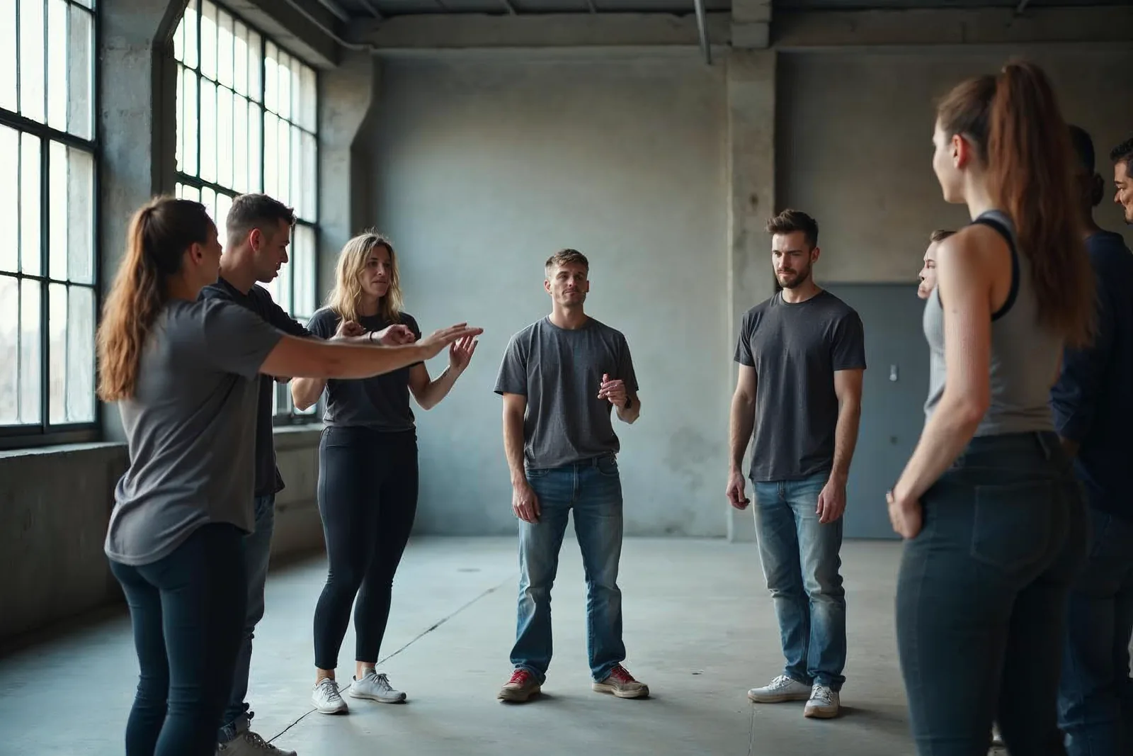 Un coach corrige la position d'une pratiquante